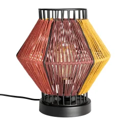 Retro tafellamp kleurrijk touw - Dutchbone Surya Rope