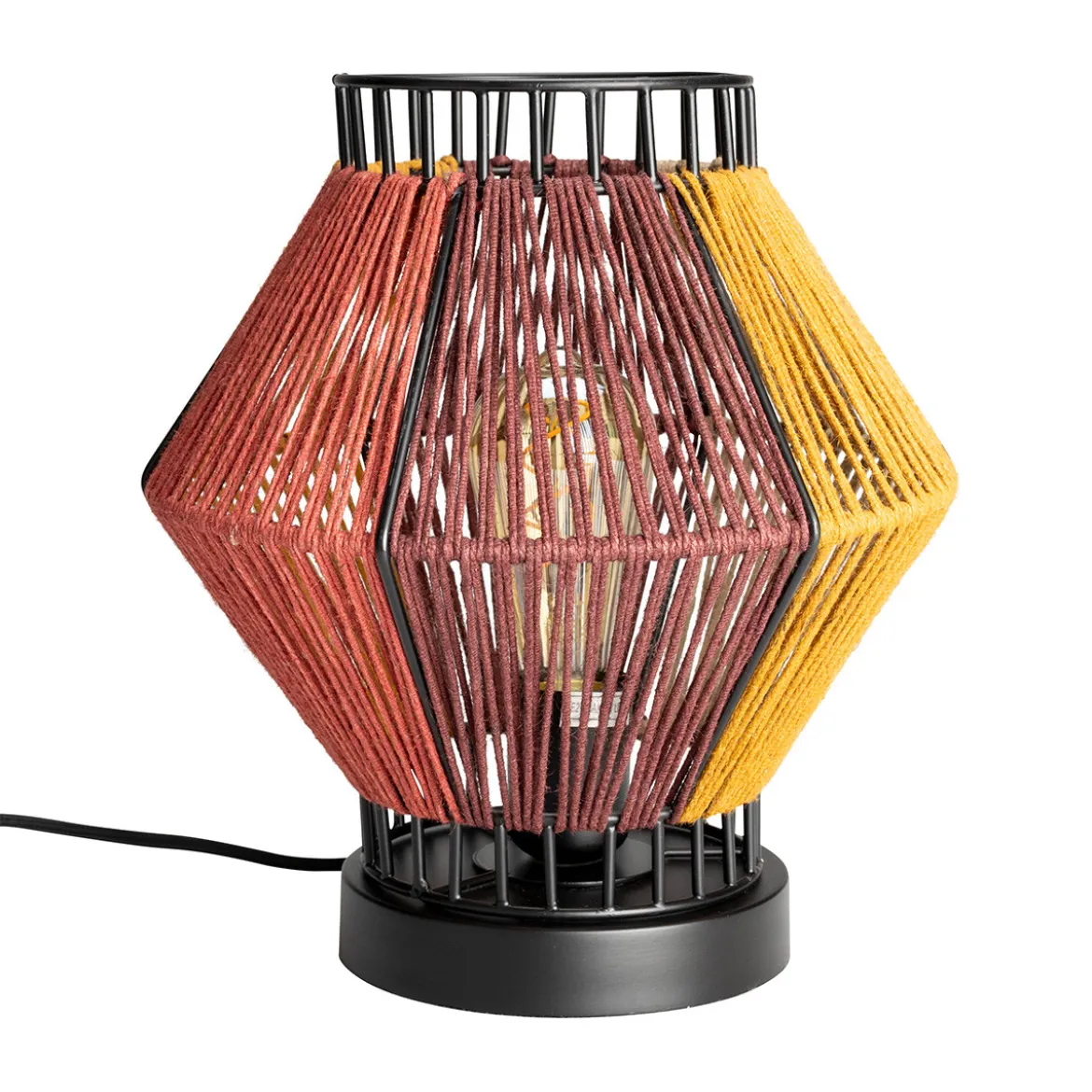 Retro tafellamp kleurrijk touw - Dutchbone Surya Rope
