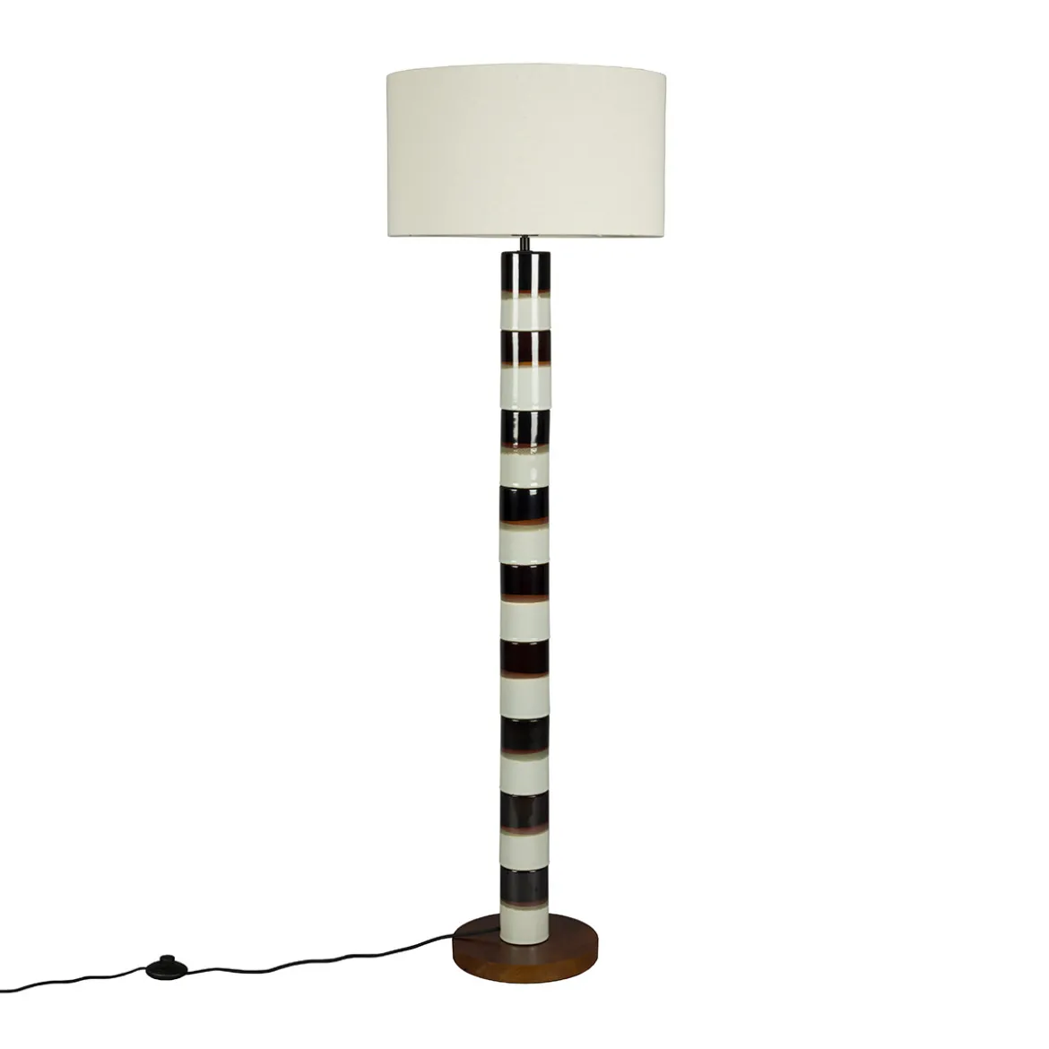 Retro vloerlamp met witte kap - Dutchbone Vertigo