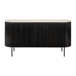 Ribbelhout dressoir met travertin blad - Richmond Interiors Hampton