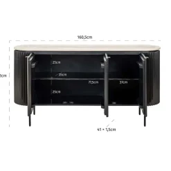 Ribbelhout dressoir met travertin blad - Richmond Interiors Hampton