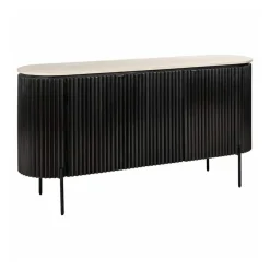Ribbelhout dressoir met travertin blad - Richmond Interiors Hampton