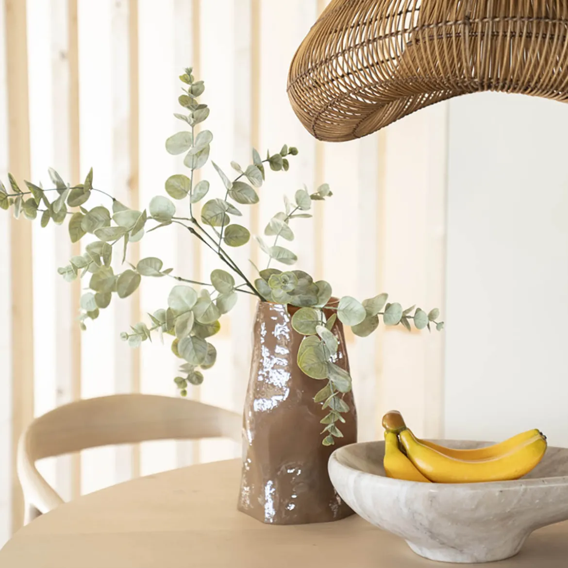 Rieten lamp organische vorm - By-Boo Lunar