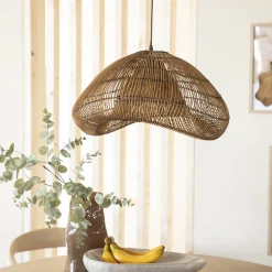 Rieten lamp organische vorm - By-Boo Lunar