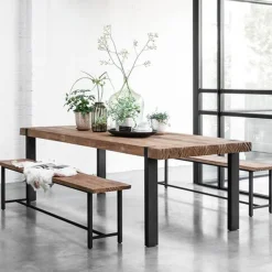 Robuuste eettafel teakhout - DTP Home Timeless Beam