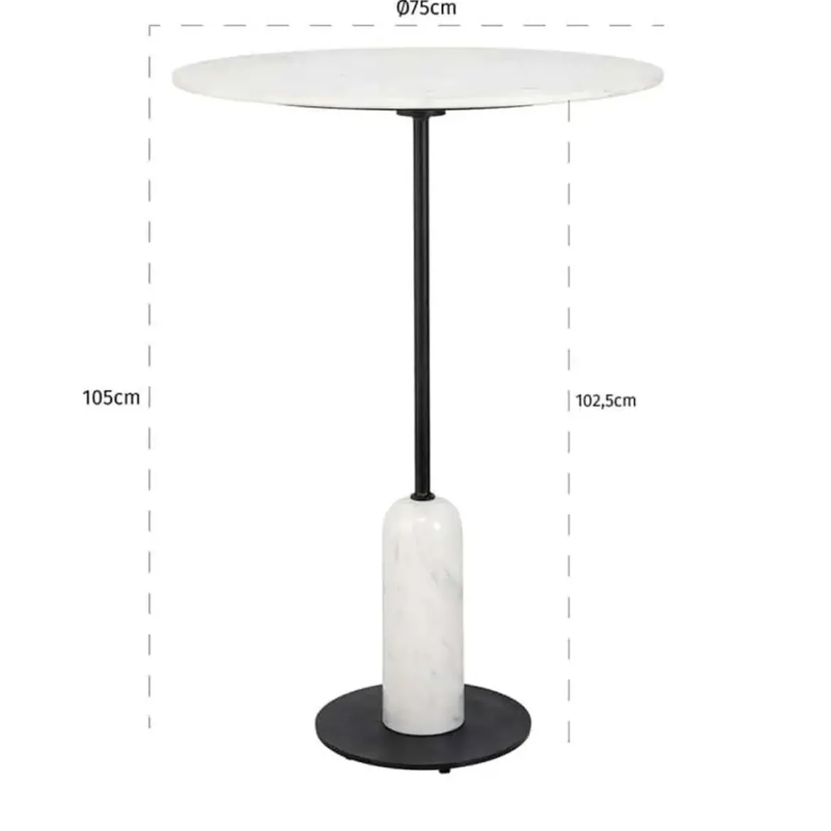 Ronde bartafel wit marmer - Richmond Interiors Jagger