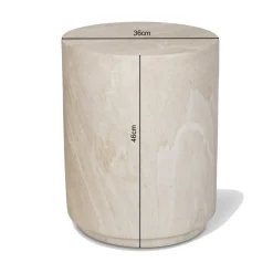 Ronde bijzettafel beige steen - Bodio Elsa