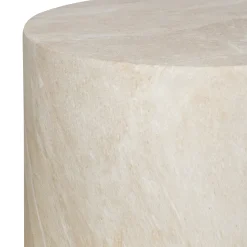 Ronde bijzettafel beige steen - Bodio Elsa