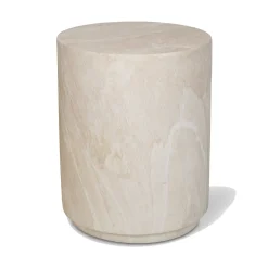 Ronde bijzettafel beige steen - Bodio Elsa