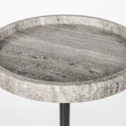 Ronde bijzettafel grijs marmer - Zuiver Cocktail