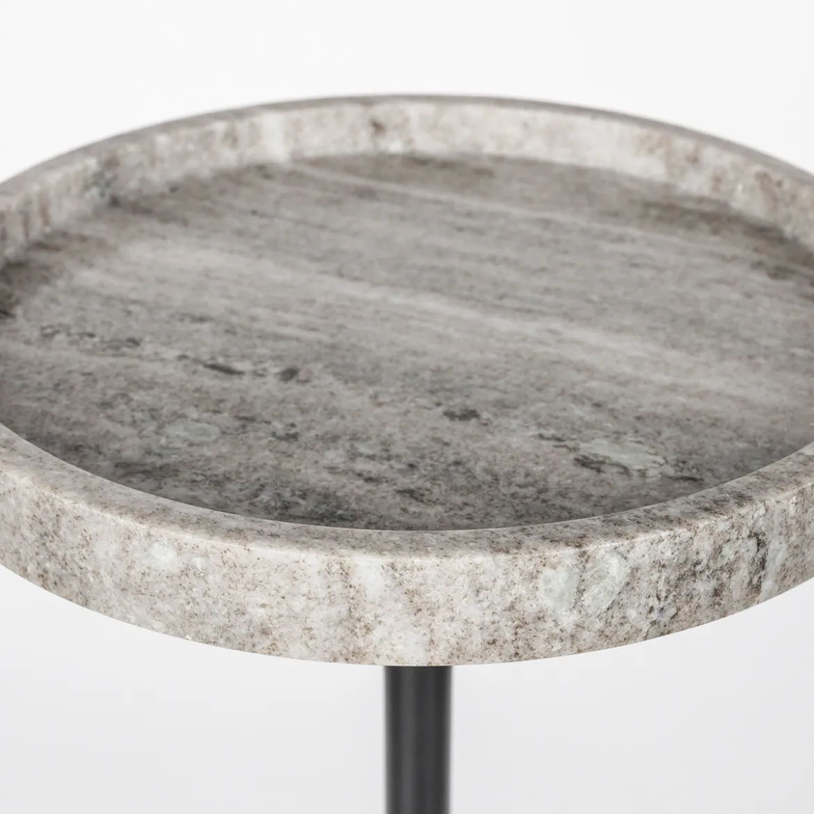 Ronde bijzettafel grijs marmer - Zuiver Cocktail