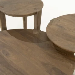 Ronde bijzettafel mangohout - Eleonora Davina