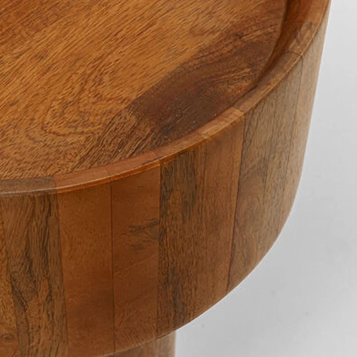 Ronde bijzettafel mangohout 35 cm - Kare Design Tessa