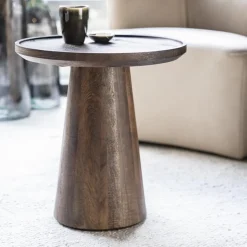 Ronde bijzettafel mangohout - Eleonora Ron
