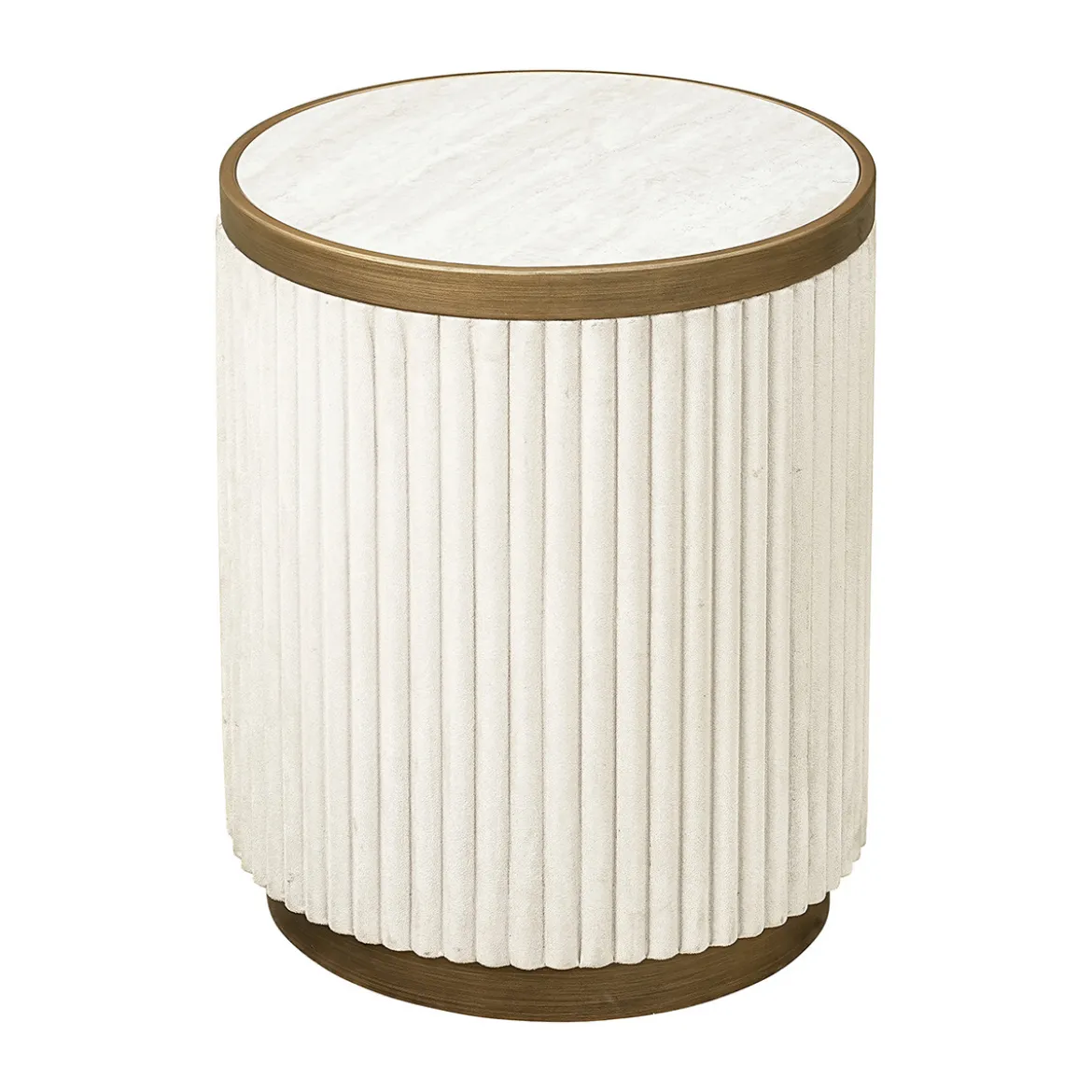 Ronde bijzettafelset beige goud - Richmond Interiors Tivoli