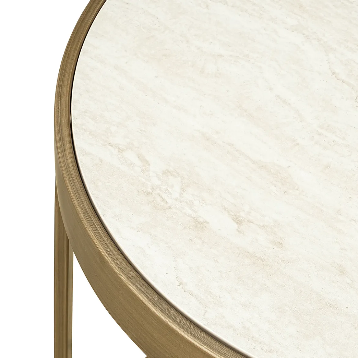 Ronde bijzettafelset beige goud - Richmond Interiors Tivoli