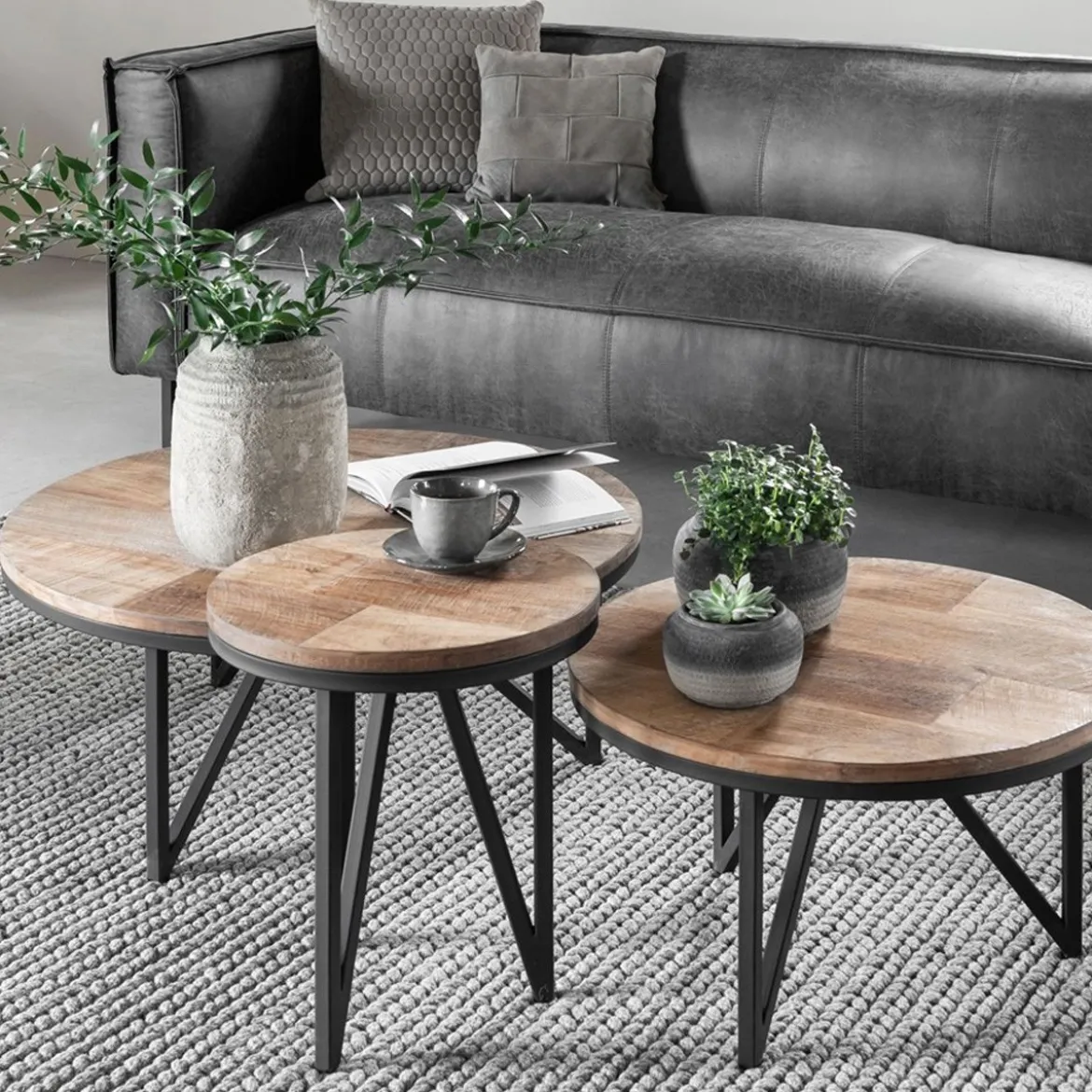 Ronde bijzettafel teakhout - DTP Home Odeon