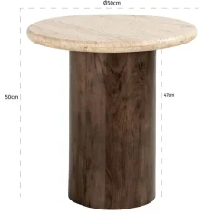 Ronde bijzettafel travertin - Richmond Interiors Douglas