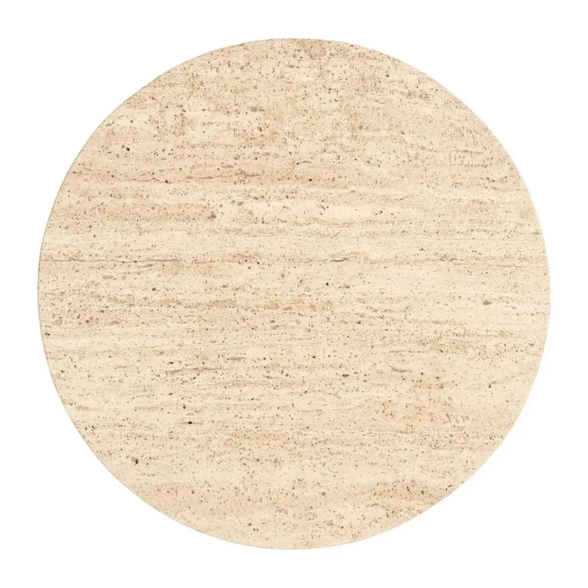 Ronde bijzettafel travertin en ribbelhout - Richmond Interiors Hampton