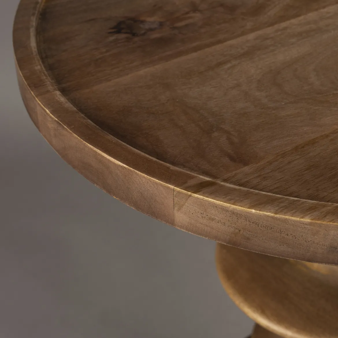 Ronde bijzettafel walnoot - Dutchbone Cath Walnut