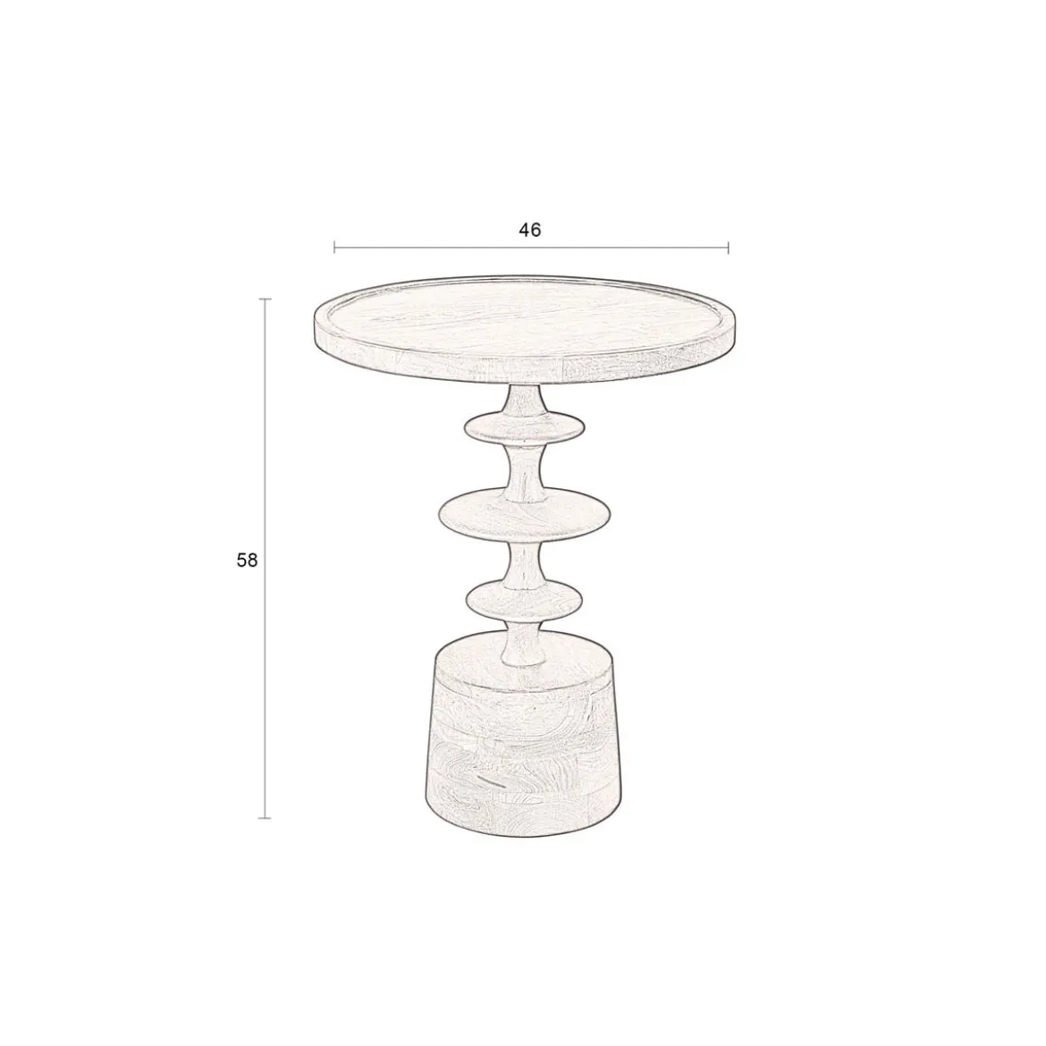 Ronde bijzettafel walnoot - Dutchbone Cath Walnut