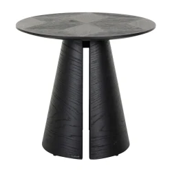 Ronde bijzettafel zwart hout - Richmond Interiors Blax