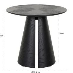 Ronde bijzettafel zwart hout - Richmond Interiors Blax