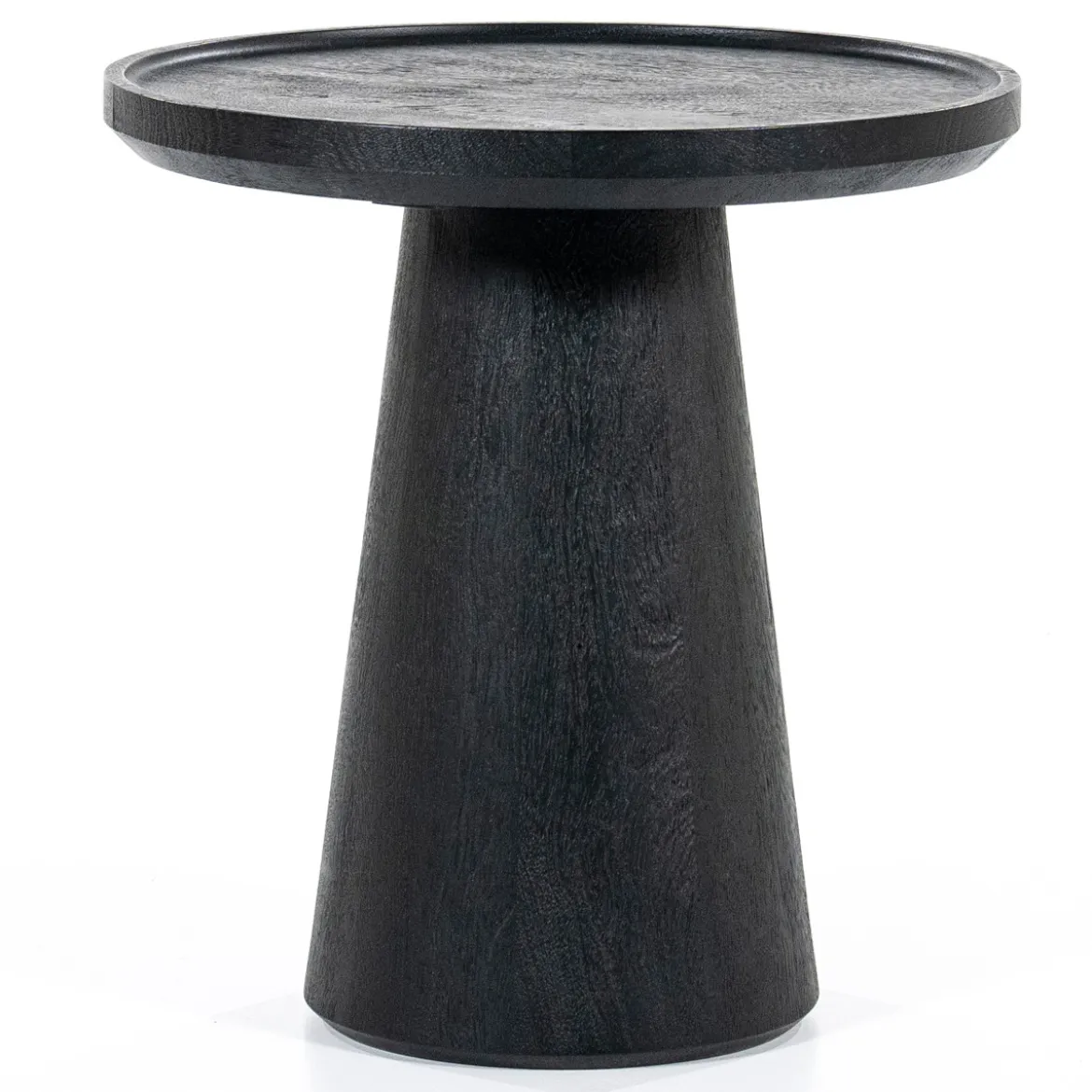 Ronde bijzettafel zwart mangohout - Eleonora Ron