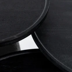Ronde bijzettafel zwart mangohout - Eleonora Ron