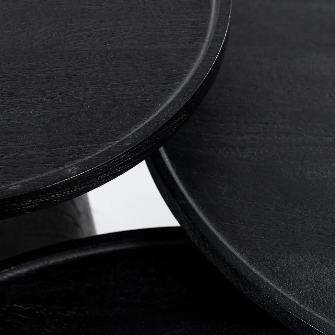 Ronde bijzettafel zwart mangohout - Eleonora Ron