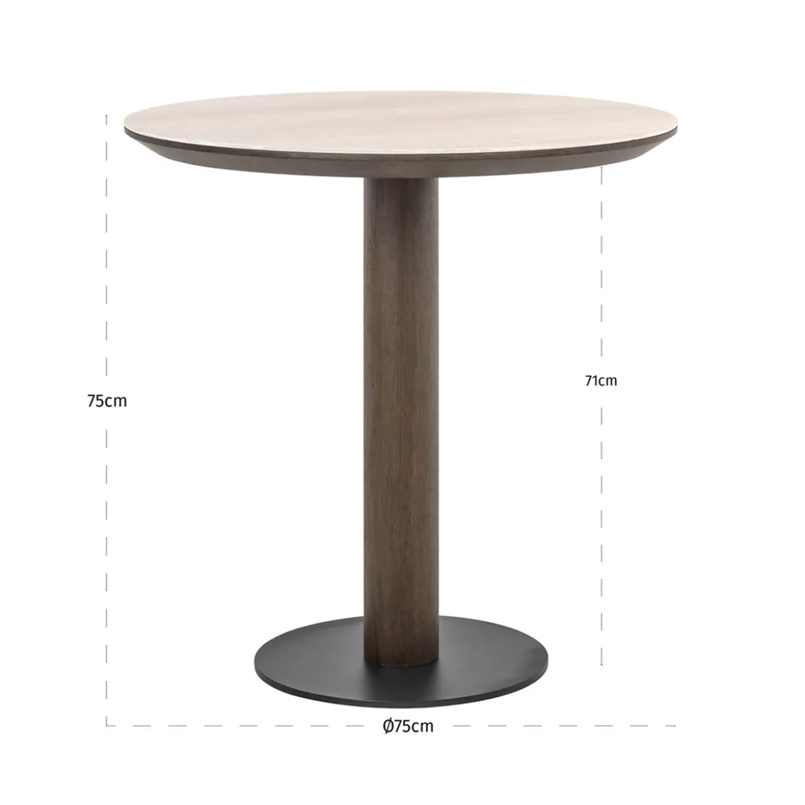 Ronde bistrotafel travertine - Richmond Interiors Ritz