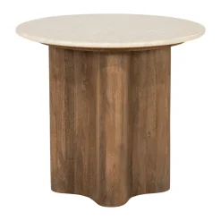 Ronde botticino bijzettafel - Eleonora Bodhi