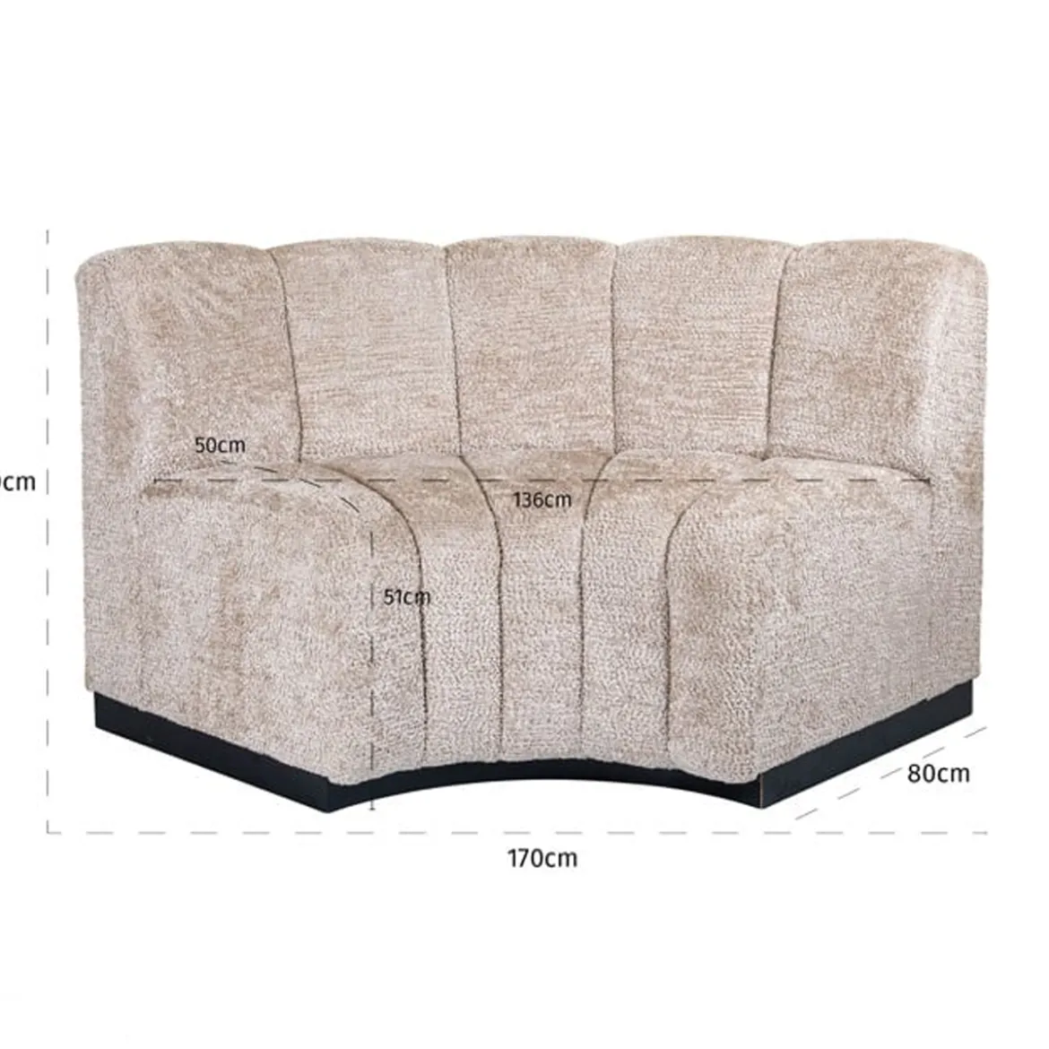 Ronde eetkamerbank lovely beige - Richmond Interiors Hillpark