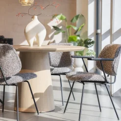 Ronde eettafel 130 cm eikenfineer - Eleonora Nola