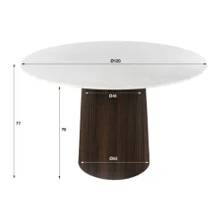 Ronde eettafel keramiek 120 cm - Giani ceramo Centro