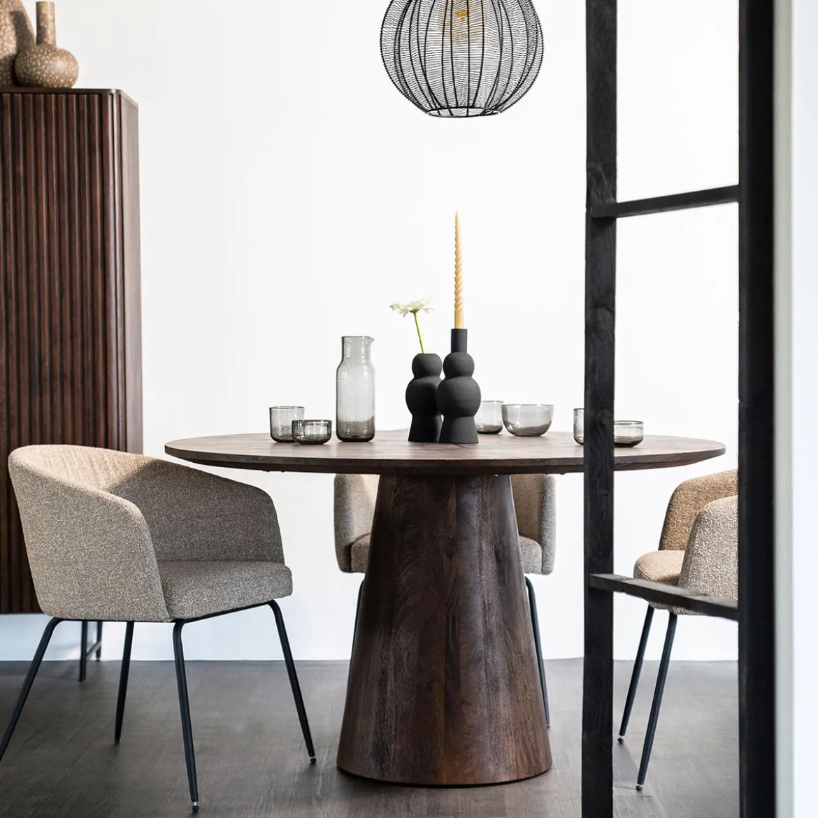 Ronde eettafel mangohout 130 cm - Eleonora Aron
