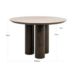 Ronde eettafel met 3-poten - Richmond Interiors Ritz