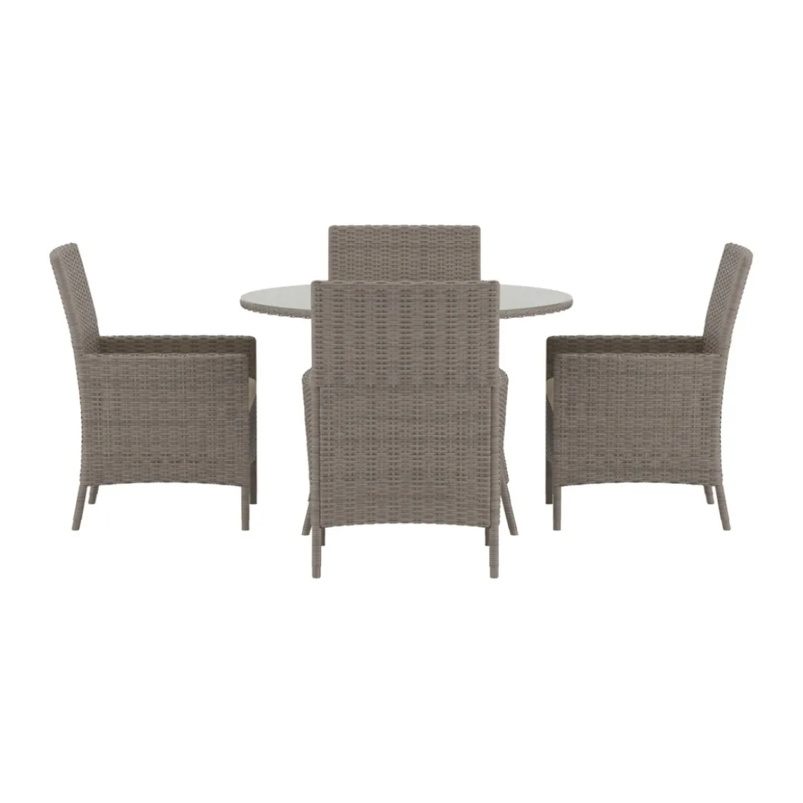 Ronde eettafelset bruin wicker - Lavis Lefkas
