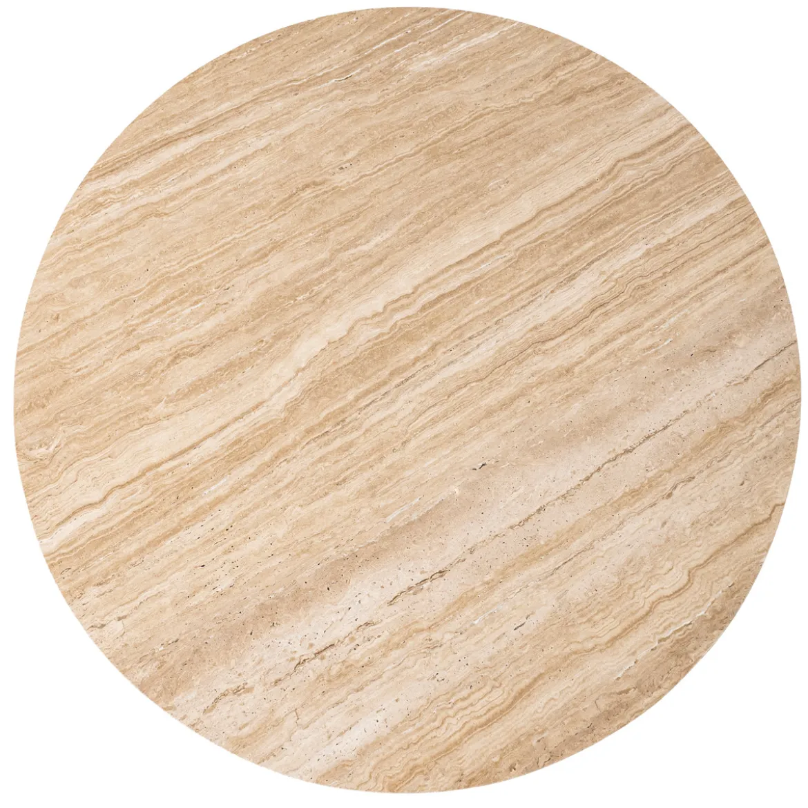 Ronde eettafel travertin en mangohout - Eleonora Aikin
