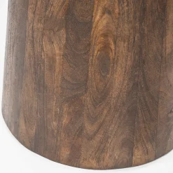 Ronde eettafel travertin en mangohout - Eleonora Aikin