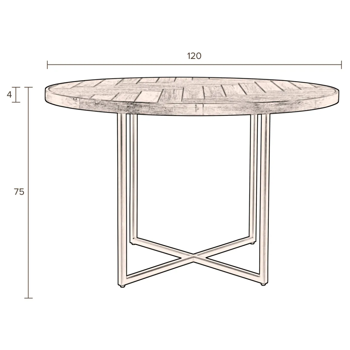 Ronde eettafel visgraat - Dutchbone Class