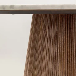 Ronde eettafel wit marmer en hout - Kare Design Grace