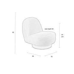Ronde fauteuil draaibaar - Zuiver Eden