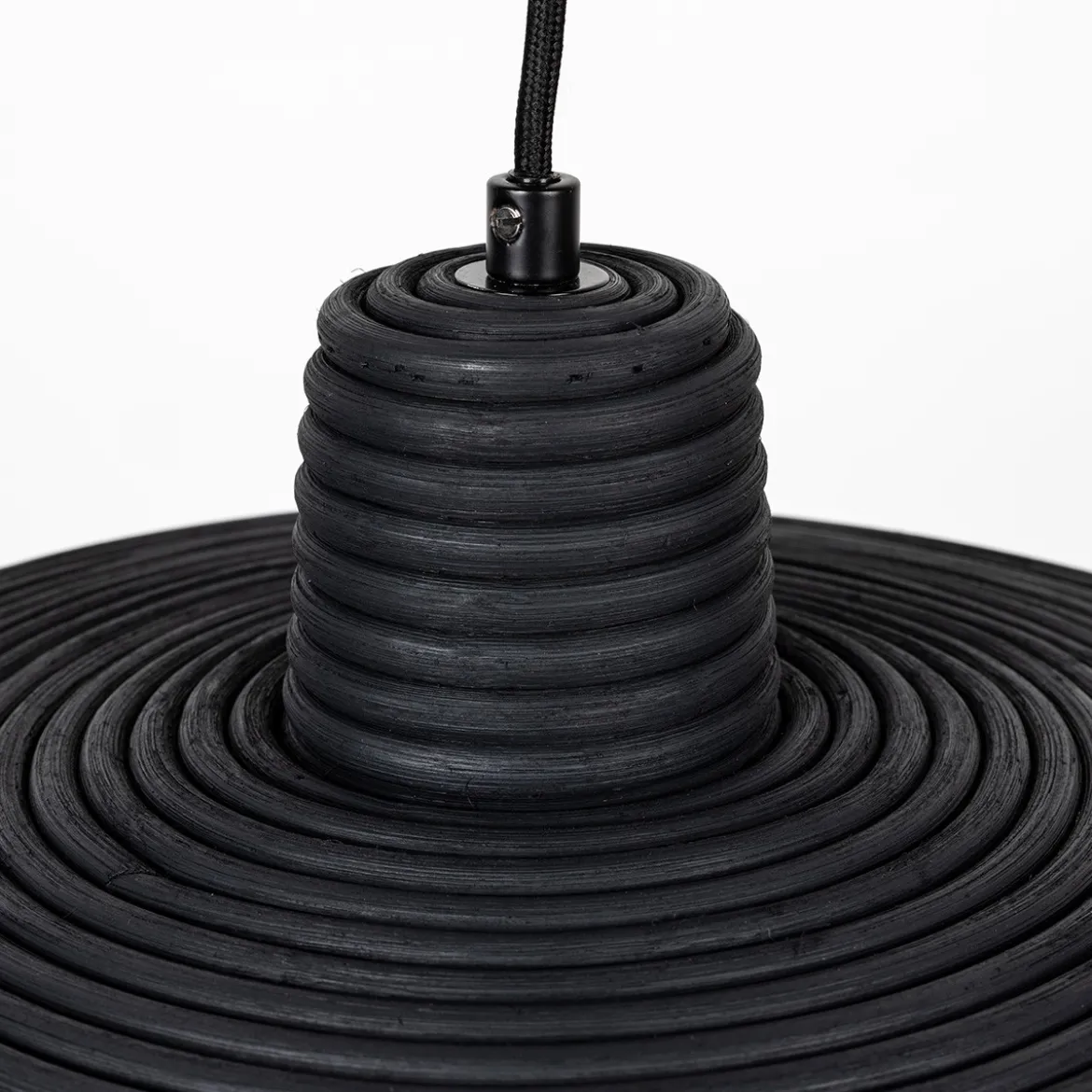 Ronde hanglamp zwart rotan - Zuiver Balance