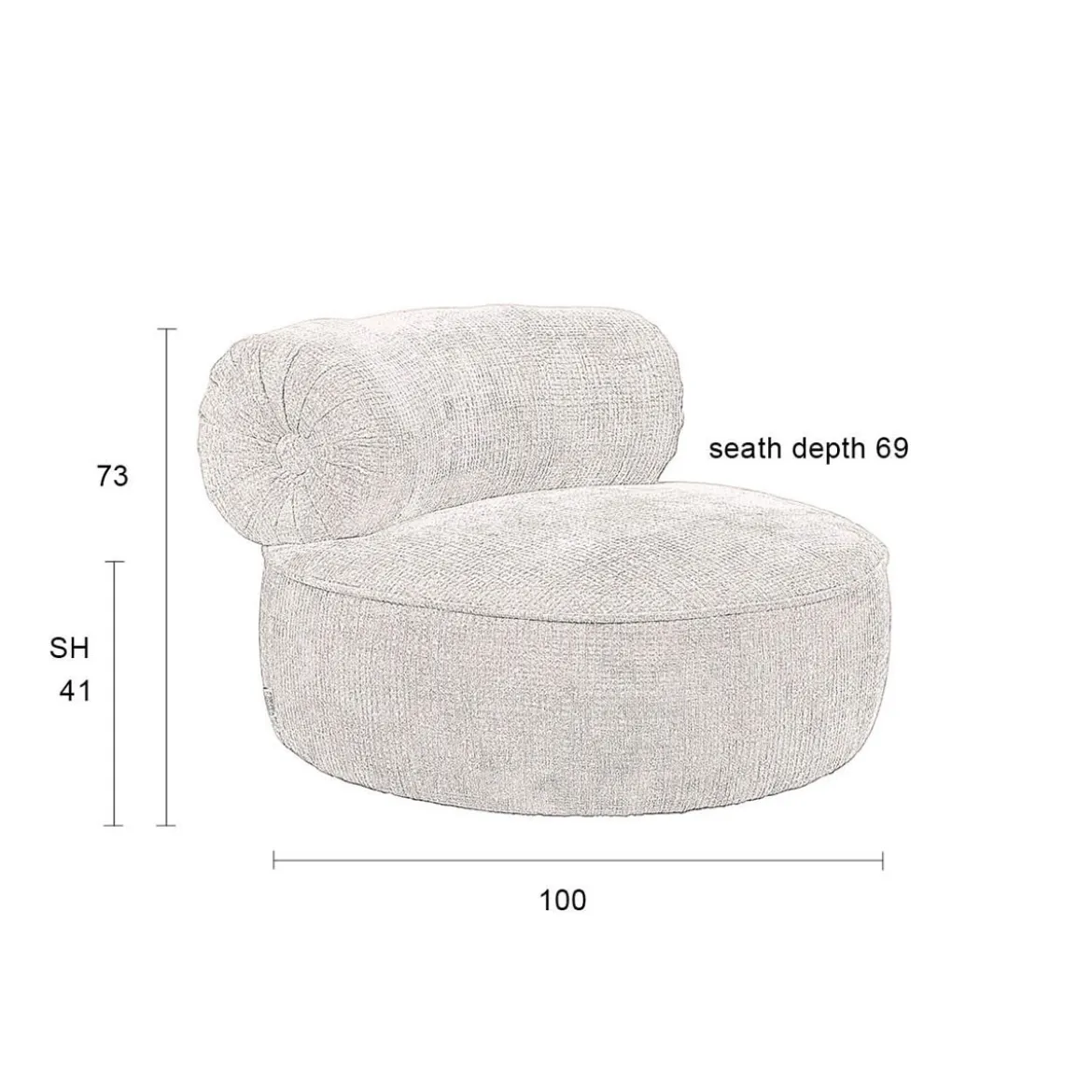 Ronde lounge fauteuil - Dutchbone Tilbury