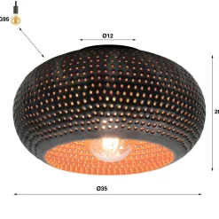 Ronde plafondlamp met gaatjes 35 cm - Santa Disk Punch