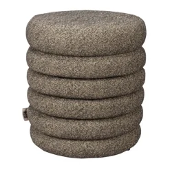 Ronde poef boucle stof - Dutchbone Fern