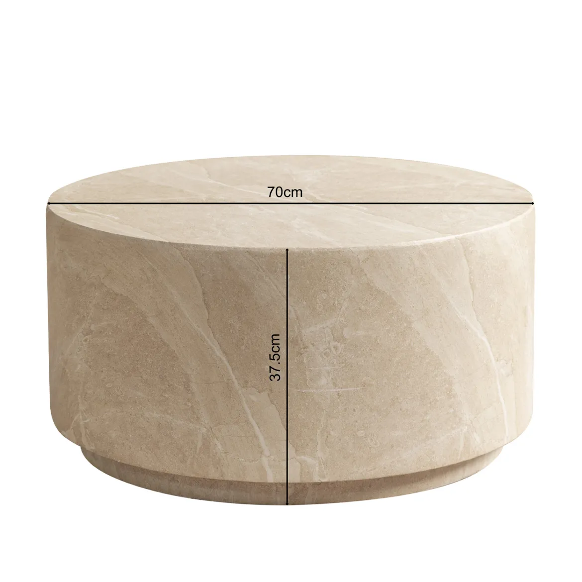 Ronde salontafel beige steen - Bodio Elsa