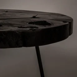 Ronde salontafel donker teakhout - Dutchbone Kraton