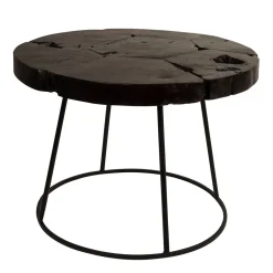 Ronde salontafel donker teakhout - Dutchbone Kraton
